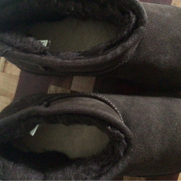 Bearpaw Shortie Chocolate Brown Cow Suede Wool Blend Ankle Gorpcore Boots 7 - Picture 9 of 12